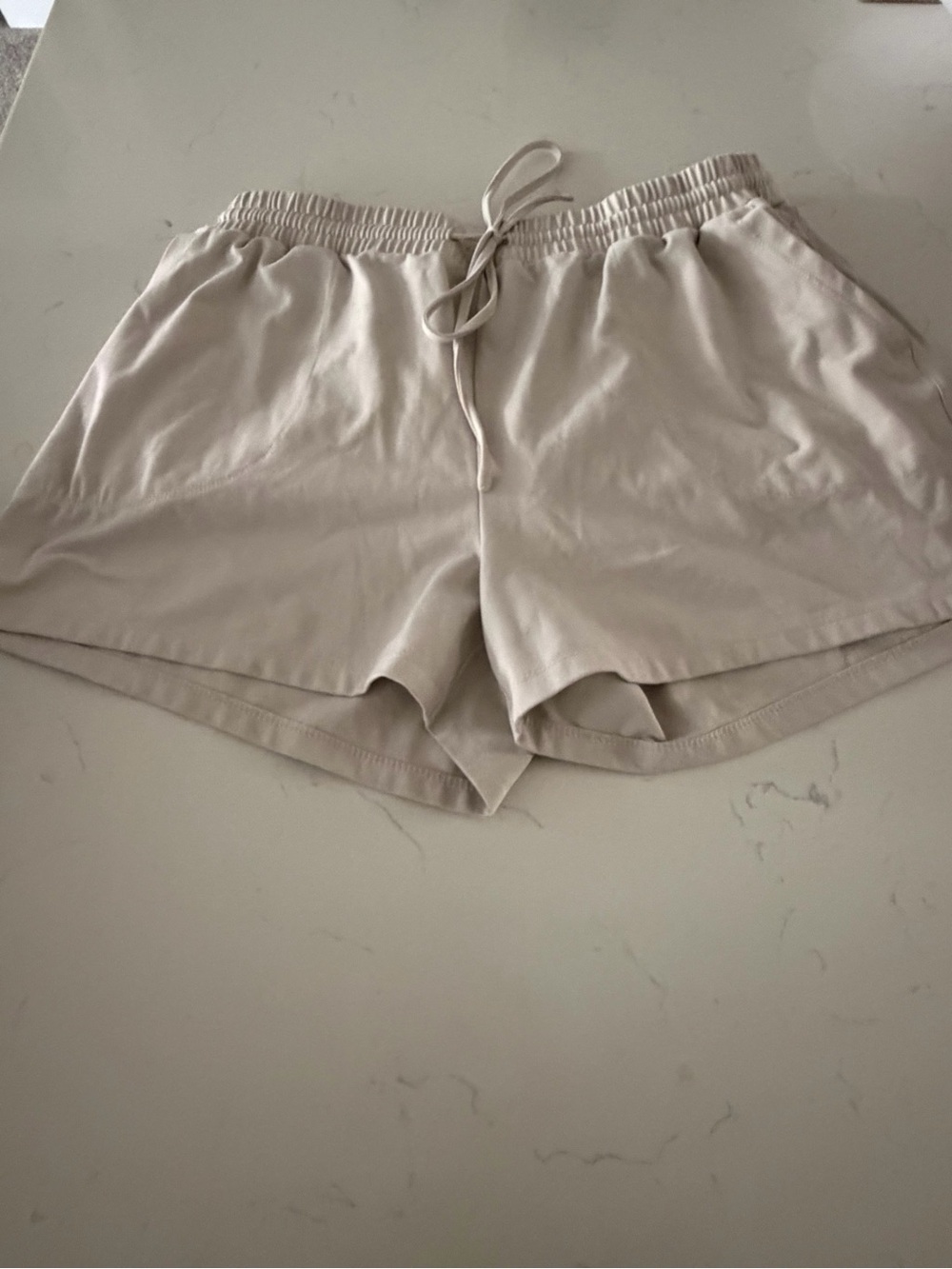 Cynthia Rowley Light Taupe Athletic Drawstring Shorts